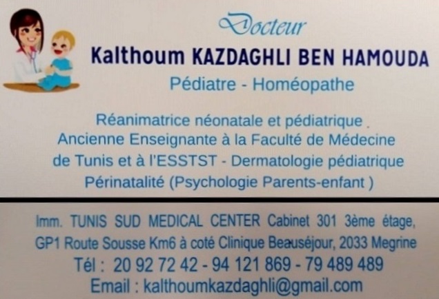 Dr Kalthoum Kazdaghli / Pédiatre à Mégrine et Ben Arous